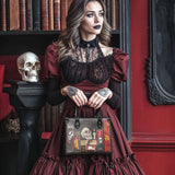 "The Codex of Gothic Tales" Deadlight Black - Black Interior - Small Leather Handbag
