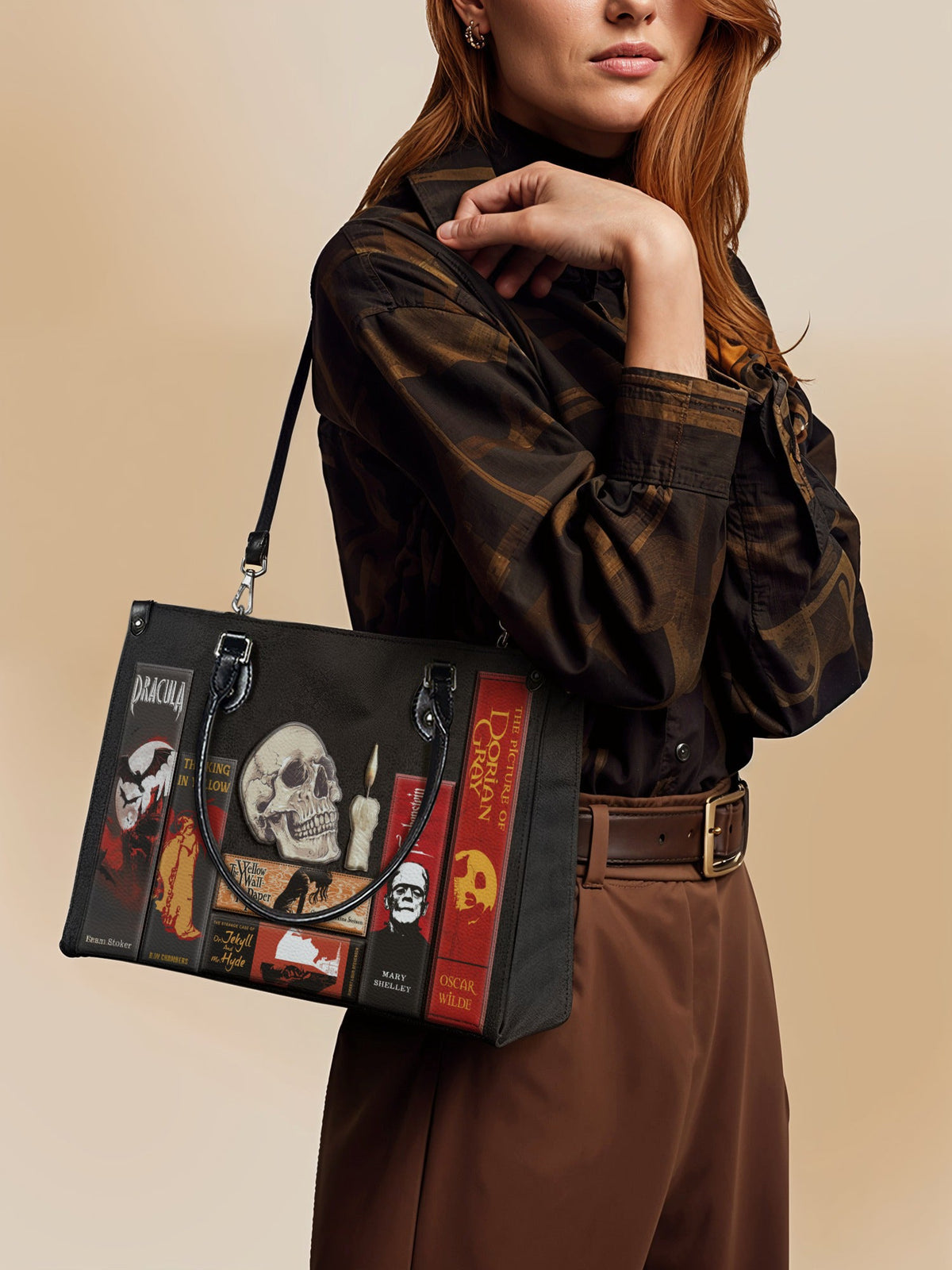 "The Codex of Gothic Tales" Deadlight Black - Black Interior - Leather Handbag - FALL DEAL