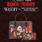 "The Codex of Gothic Tales" Deadlight Black Leather Handbag Deal