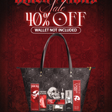 "The Codex of Gothic Tales" Black Widow’s Kiss Leather Tote Bag Deal