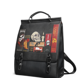 "The Codex of Gothic Tales" Deadlight Black Leather Backpack