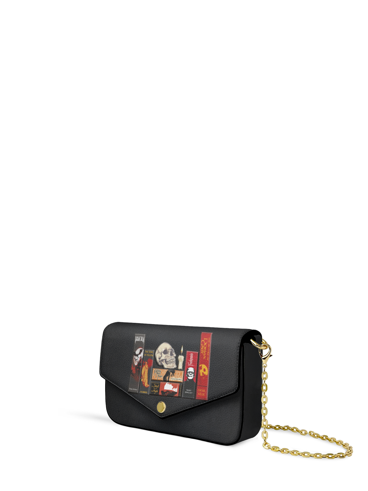 "The Codex of Gothic Tales" Deadlight Black Envelope Chain Crossbody Bag - FALL CLEARANCE DEAL
