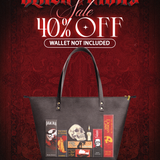 "The Codex of Gothic Tales" Deadlight Black Leather Tote Bag Deal