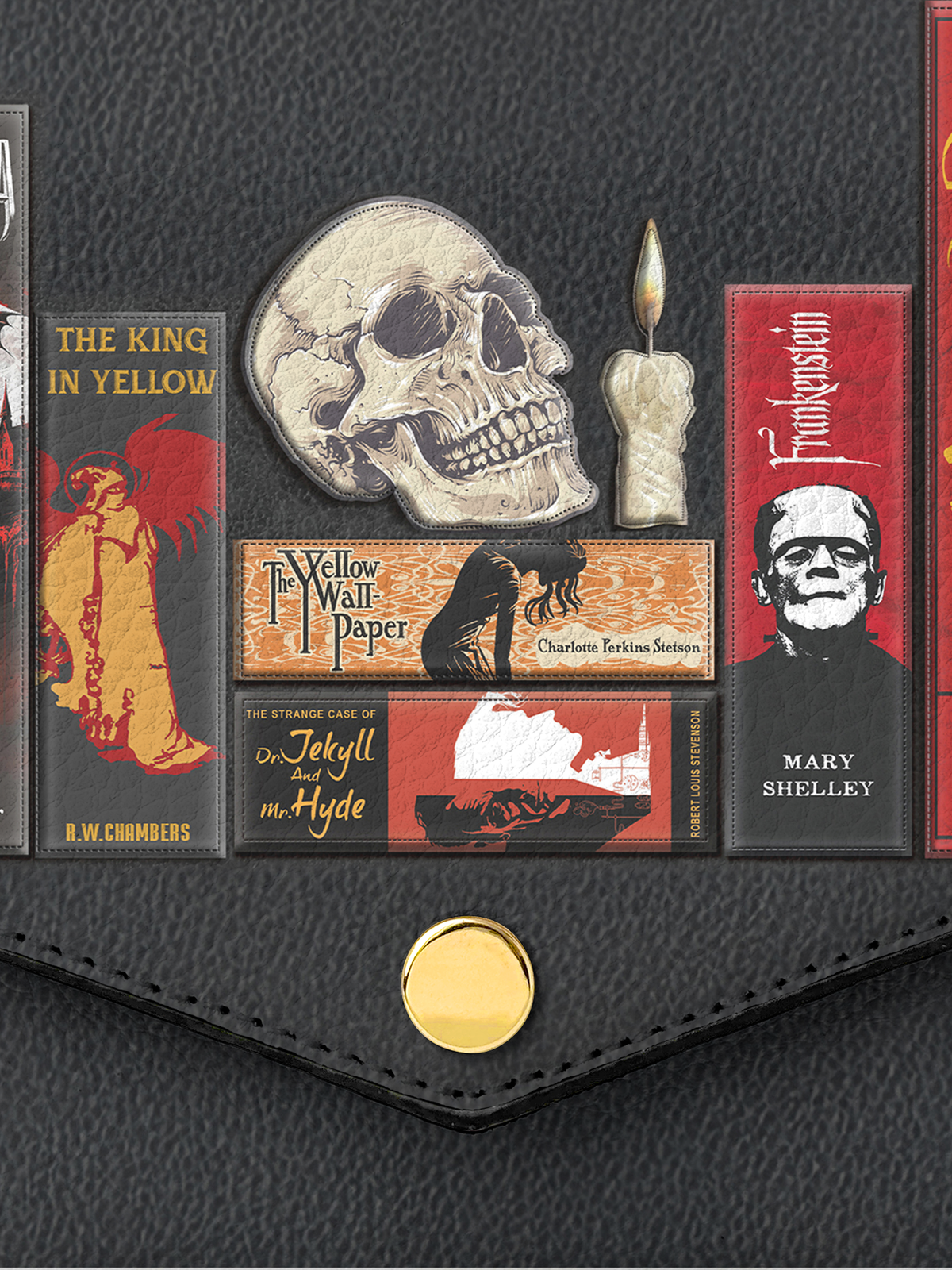 "The Codex of Gothic Tales" Deadlight Black Envelope Chain Crossbody Bag - FALL DEAL