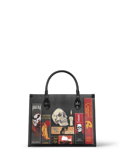 "The Codex of Gothic Tales" Deadlight Black - Black Interior - Leather Handbag