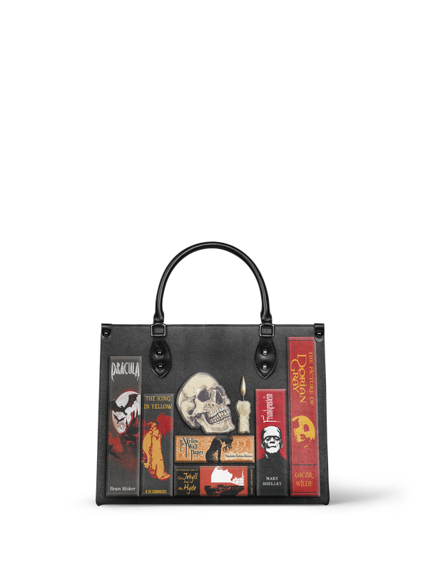 "The Codex of Gothic Tales" Deadlight Black - Black Interior - Leather Handbag