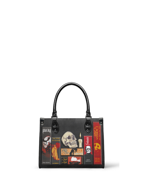 "The Codex of Gothic Tales" Deadlight Black - Black Interior - Small Leather Handbag
