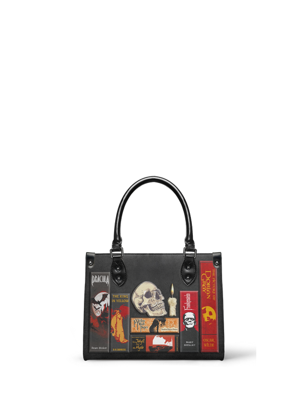 "The Codex of Gothic Tales" Deadlight Black - Black Interior - Small Leather Handbag