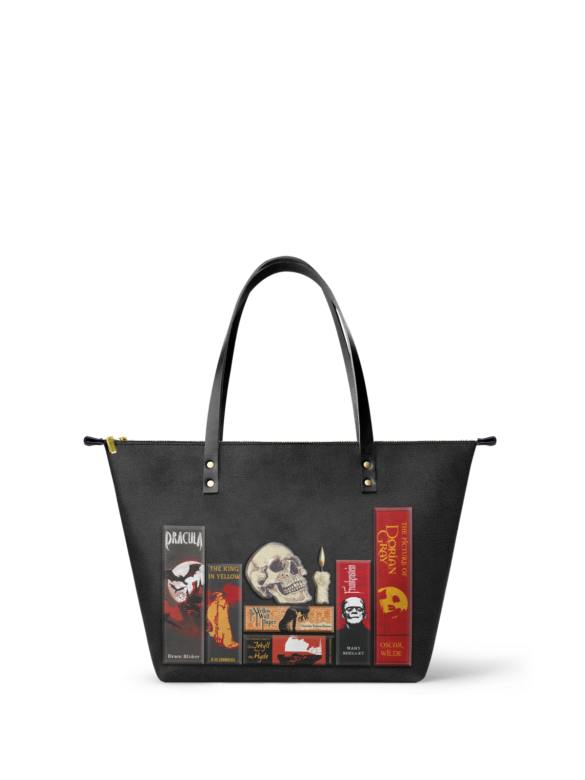 "The Codex of Gothic Tales" Deadlight Black Leather Tote Bag - FALL DEAL