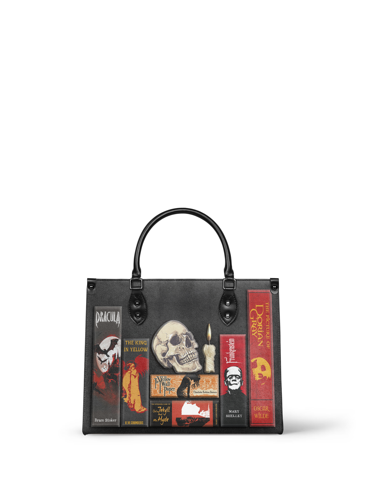 "The Codex of Gothic Tales" Deadlight Black - Red Interior - Leather Handbag