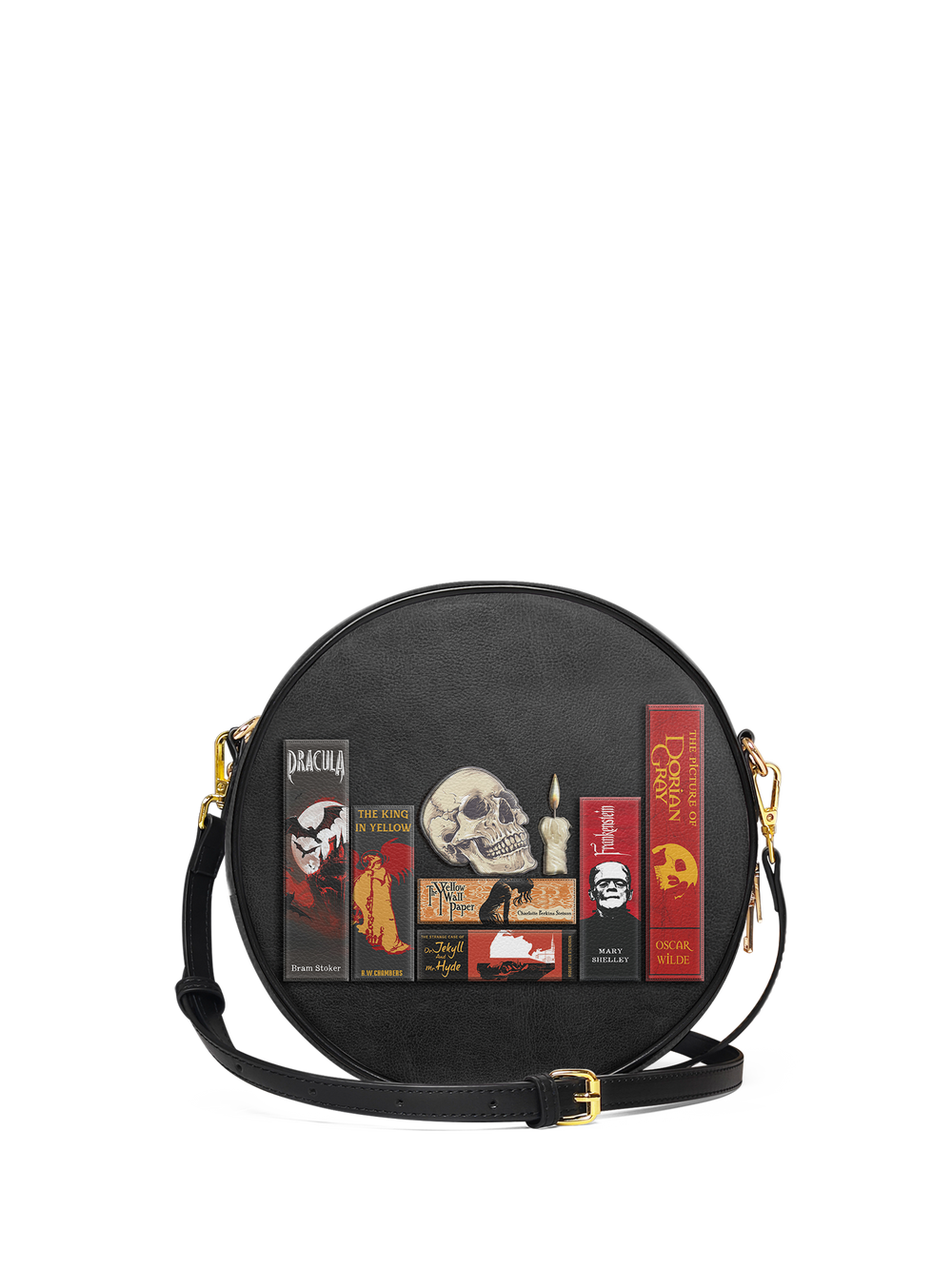 "The Codex of Gothic Tales" Deadlight Black Circle Crossbody Bag - NEVERMORE DEAL