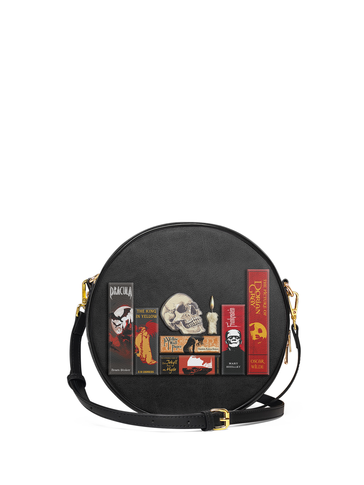 "The Codex of Gothic Tales" Deadlight Black Circle Crossbody Bag - NEVERMORE DEAL