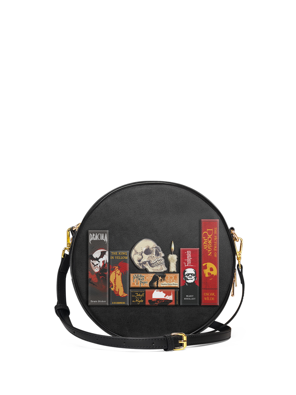 "The Codex of Gothic Tales" Deadlight Black Circle Crossbody Bag - NEVERMORE DEAL