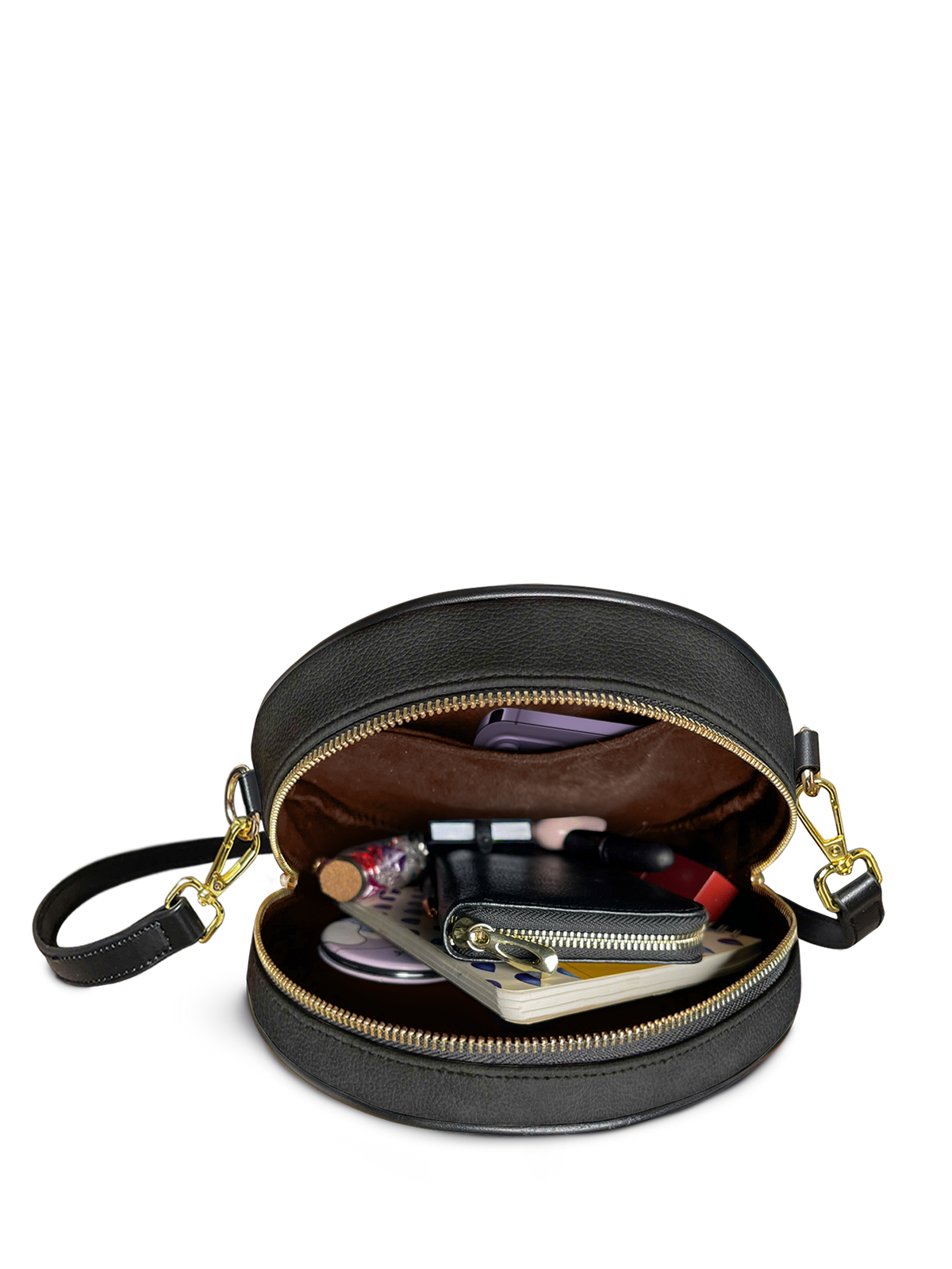 "The Codex of Gothic Tales" Deadlight Black Circle Crossbody Bag - NEVERMORE DEAL