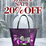 "The Codex of Gothic Tales" Violet Echo Leather Tote Bag Deal