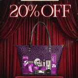 "The Codex of Gothic Tales" Violet Echo Leather Tote Bag Deal