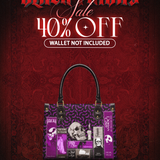 "The Codex of Gothic Tales" Violet Echo Small Leather Handbag Deal