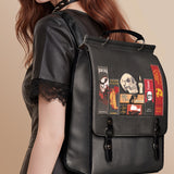 "The Codex of Gothic Tales" Deadlight Black Leather Backpack