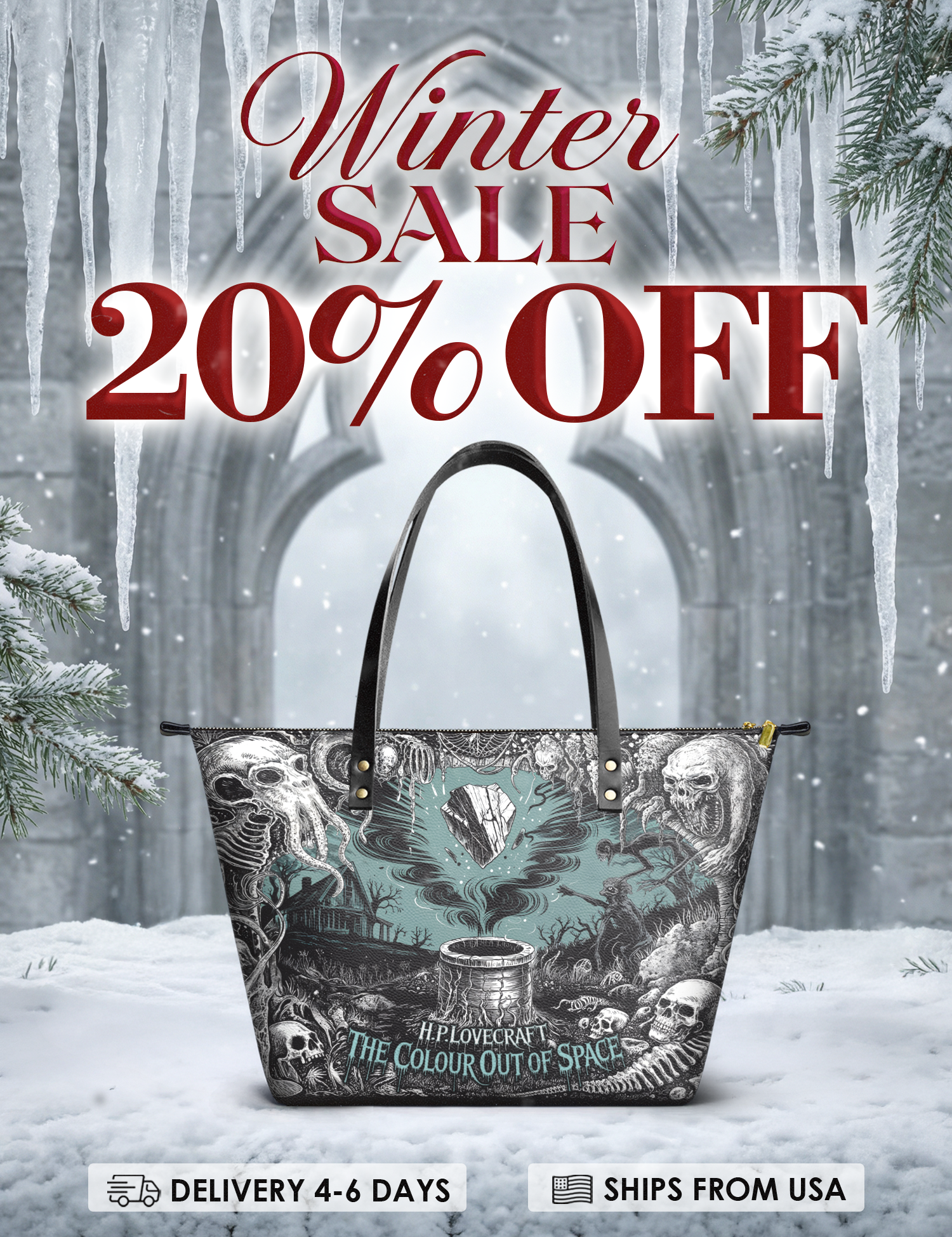 "The Colour Out Of Space" Leather Tote Bag Deal