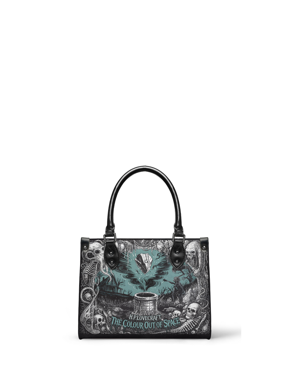 "The Colour Out Of Space" - Black Interior - Small Leather Handbag - NEVERMORE DEAL