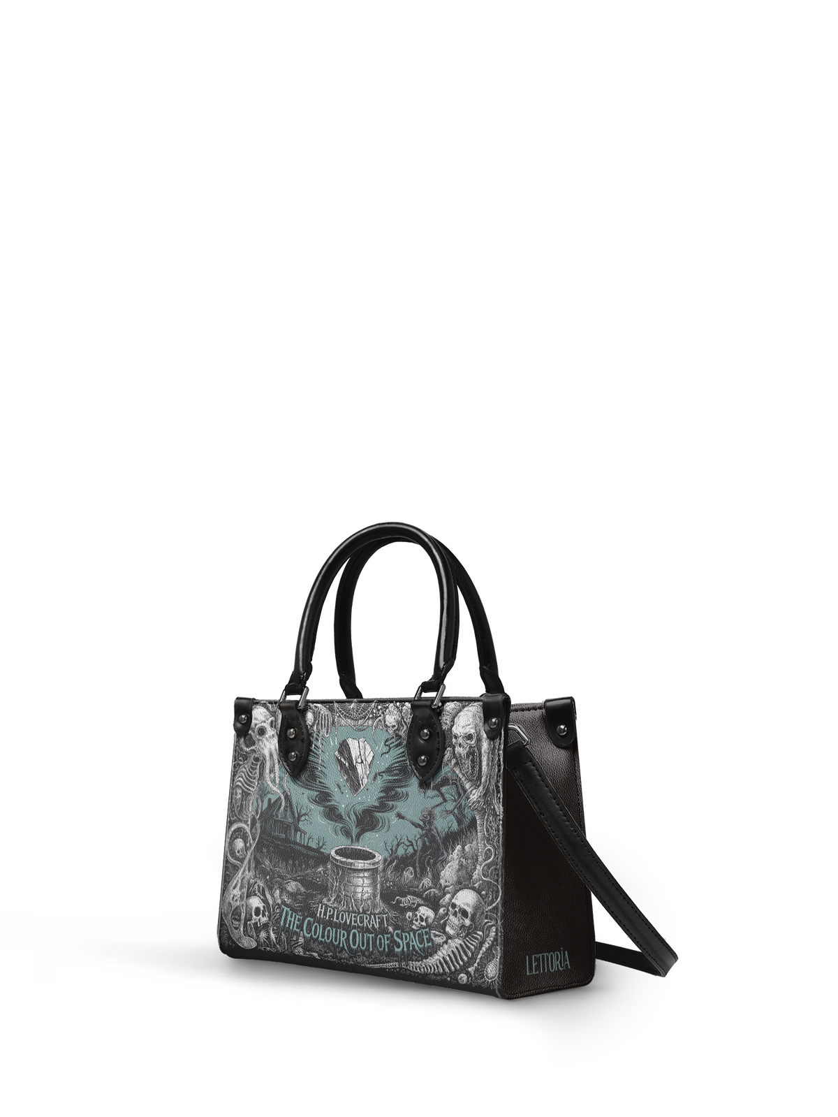 "The Colour Out Of Space" - Black Interior - Small Leather Handbag - NEVERMORE DEAL