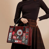 "The Crimson Codex" - Black Interior - Leather Handbag Matching Set - CLEAROUT