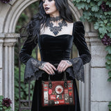 "The Crimson Codex" - Black Interior - Small Leather Handbag - CLEAROUT