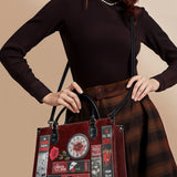 "The Crimson Codex" - Black Interior - Leather Handbag Matching Set - CLEAROUT