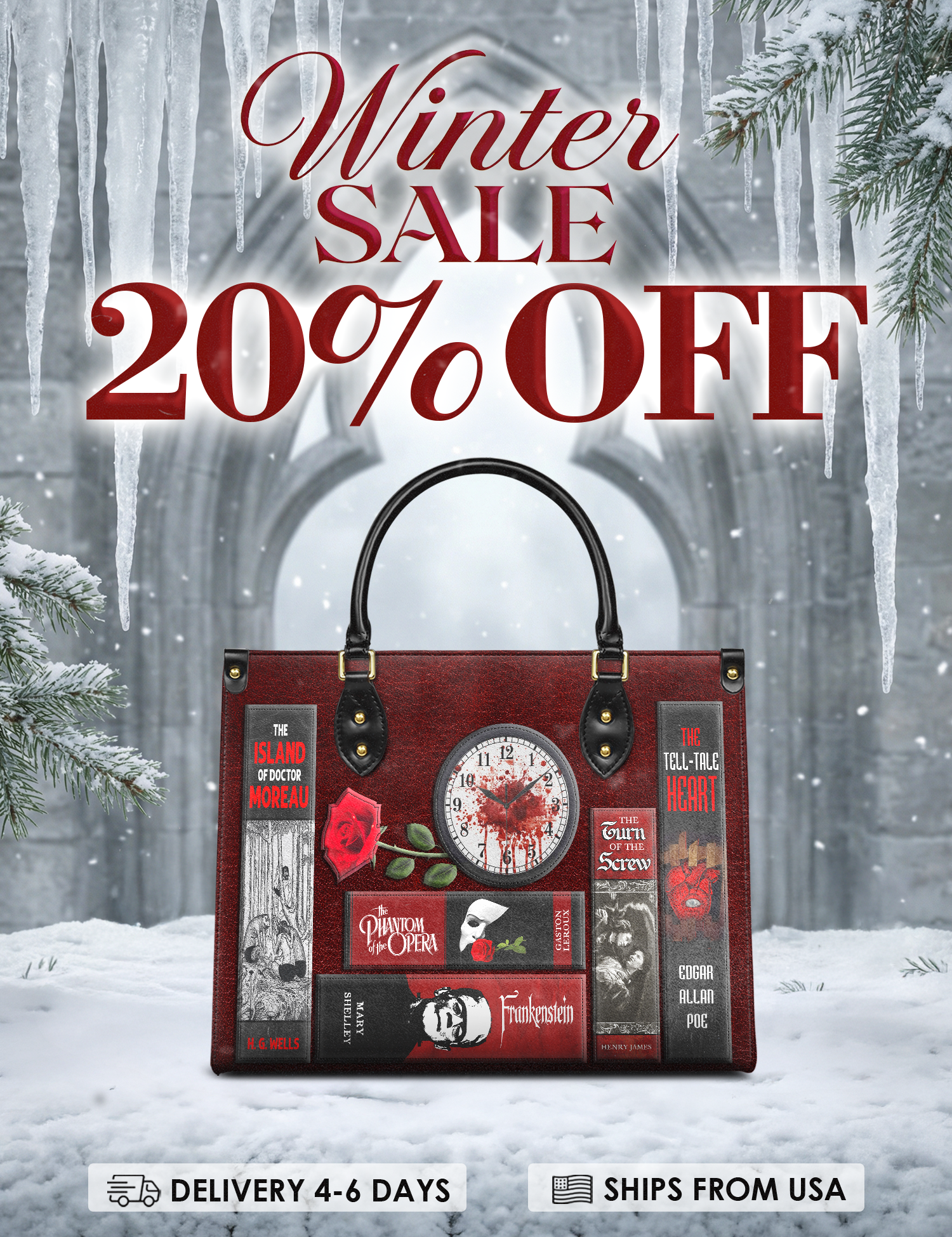 "The Crimson Codex" Leather Handbag Deal