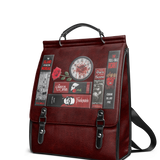 "The Crimson Codex" Leather Backpack