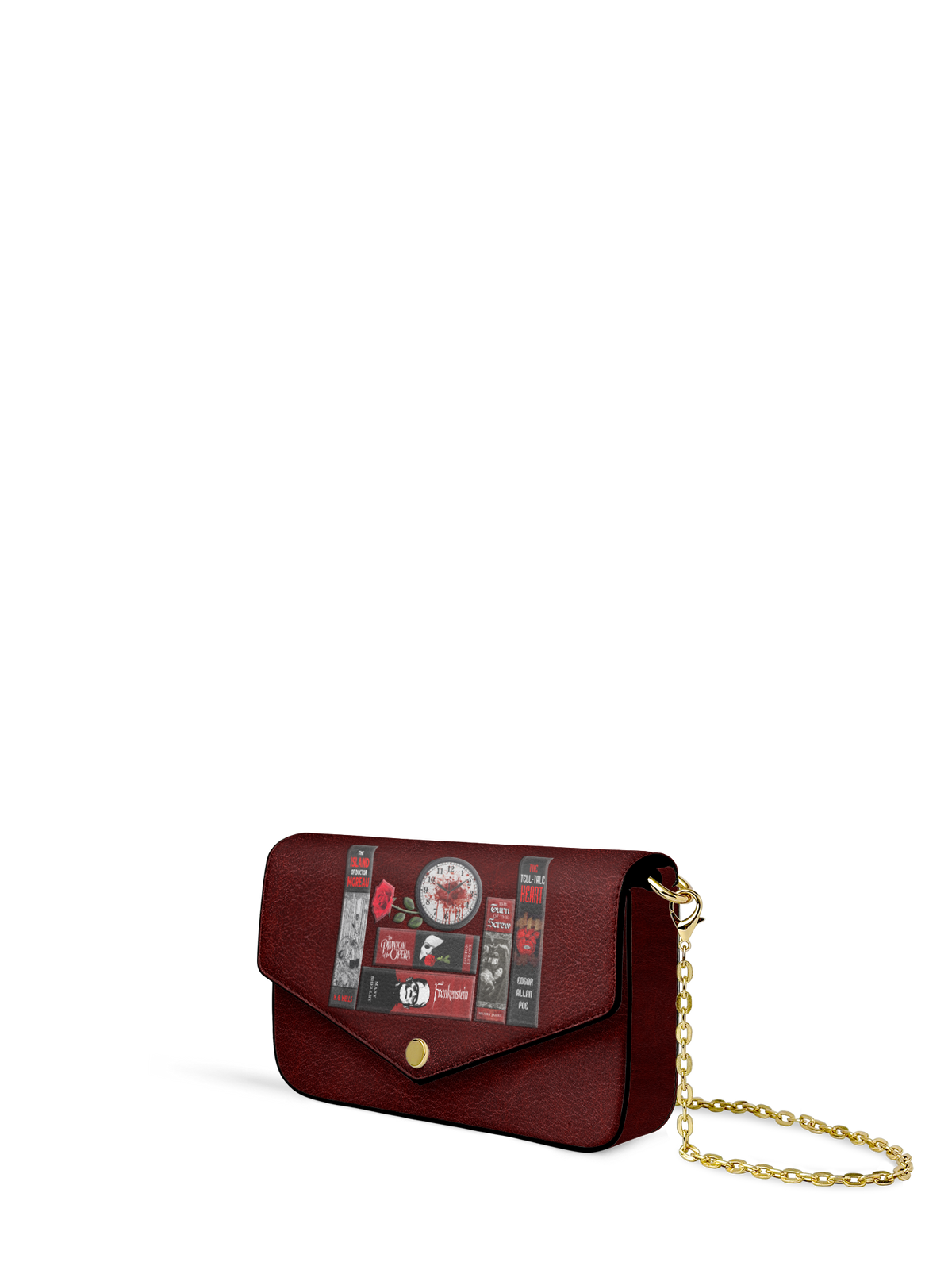 "The Crimson Codex" Envelope Chain Crossbody Bag - FALL CLEARANCE DEAL