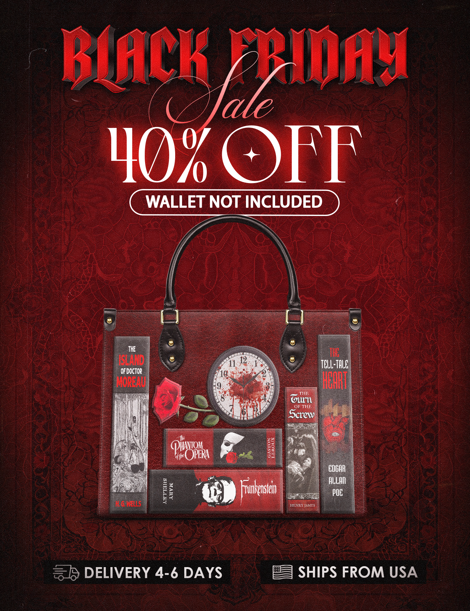 "The Crimson Codex" Leather Handbag Deal