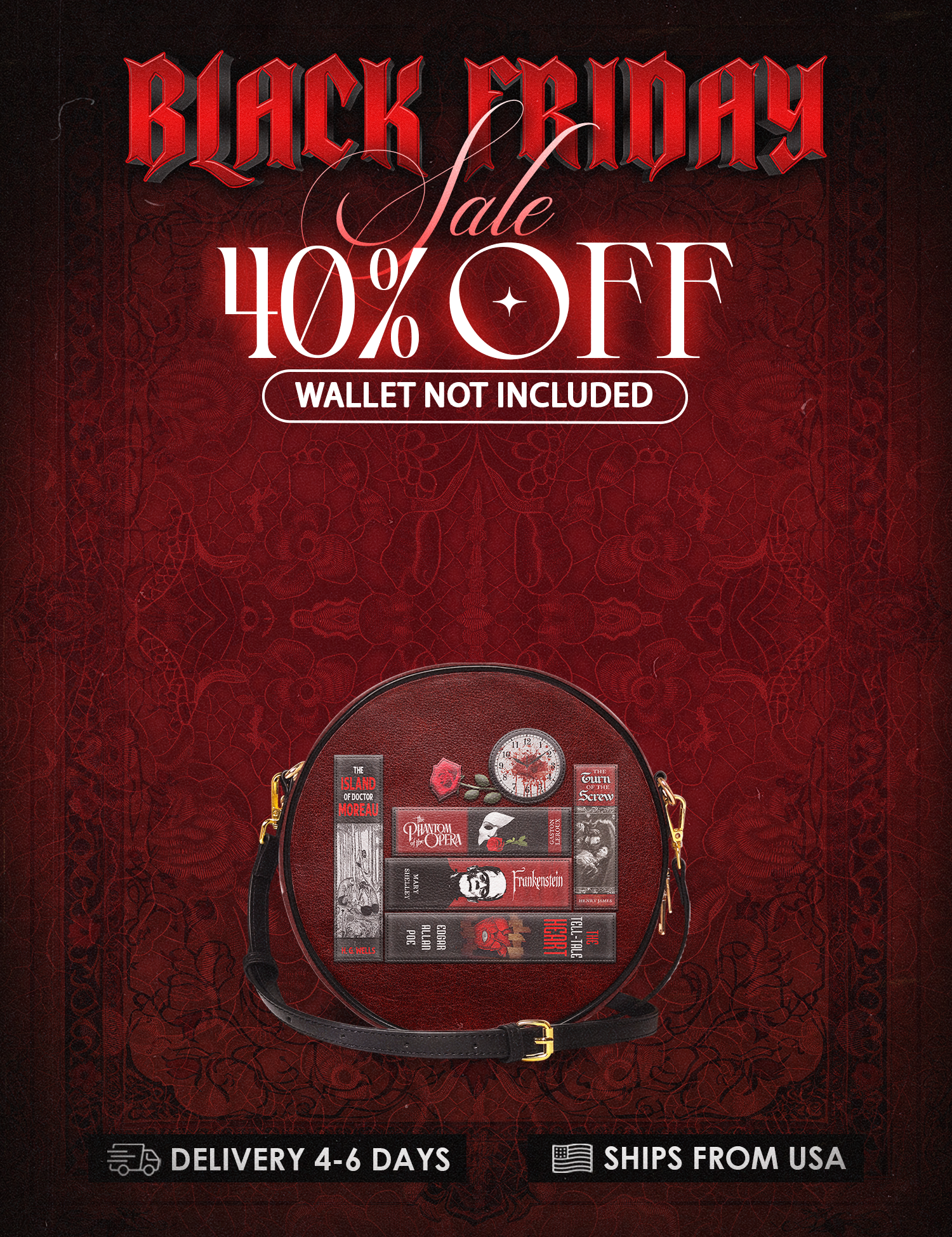 "The Crimson Codex" Circle Crossbody Bag Deal