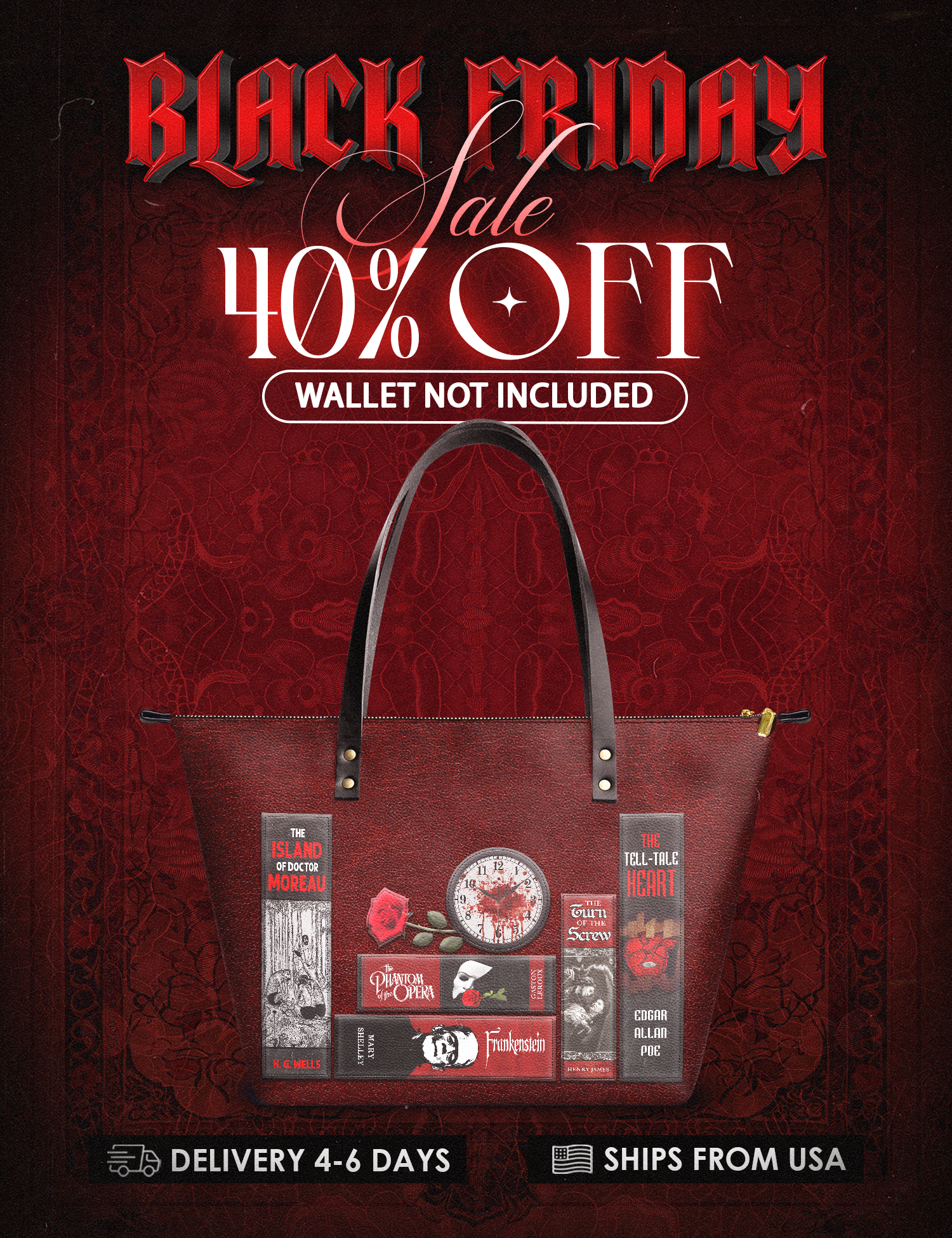 "The Crimson Codex" Leather Tote Bag Deal
