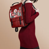 "The Crimson Codex" Leather Backpack