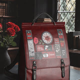 "The Crimson Codex" Leather Backpack