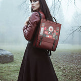 "The Crimson Codex" Leather Backpack