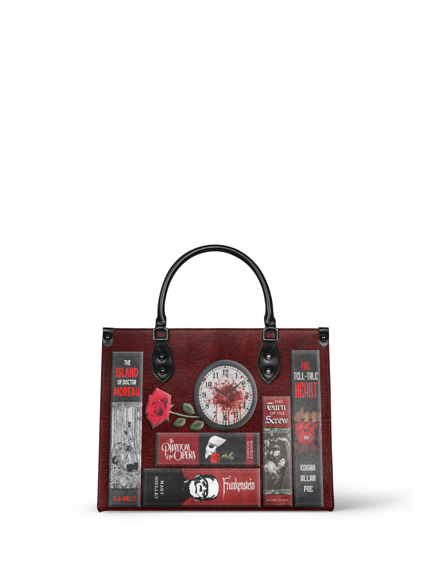 "The Crimson Codex" - Black Interior - Leather Handbag - Special Deal