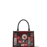 "The Crimson Codex" - Black Interior - Small Leather Handbag - CLEAROUT