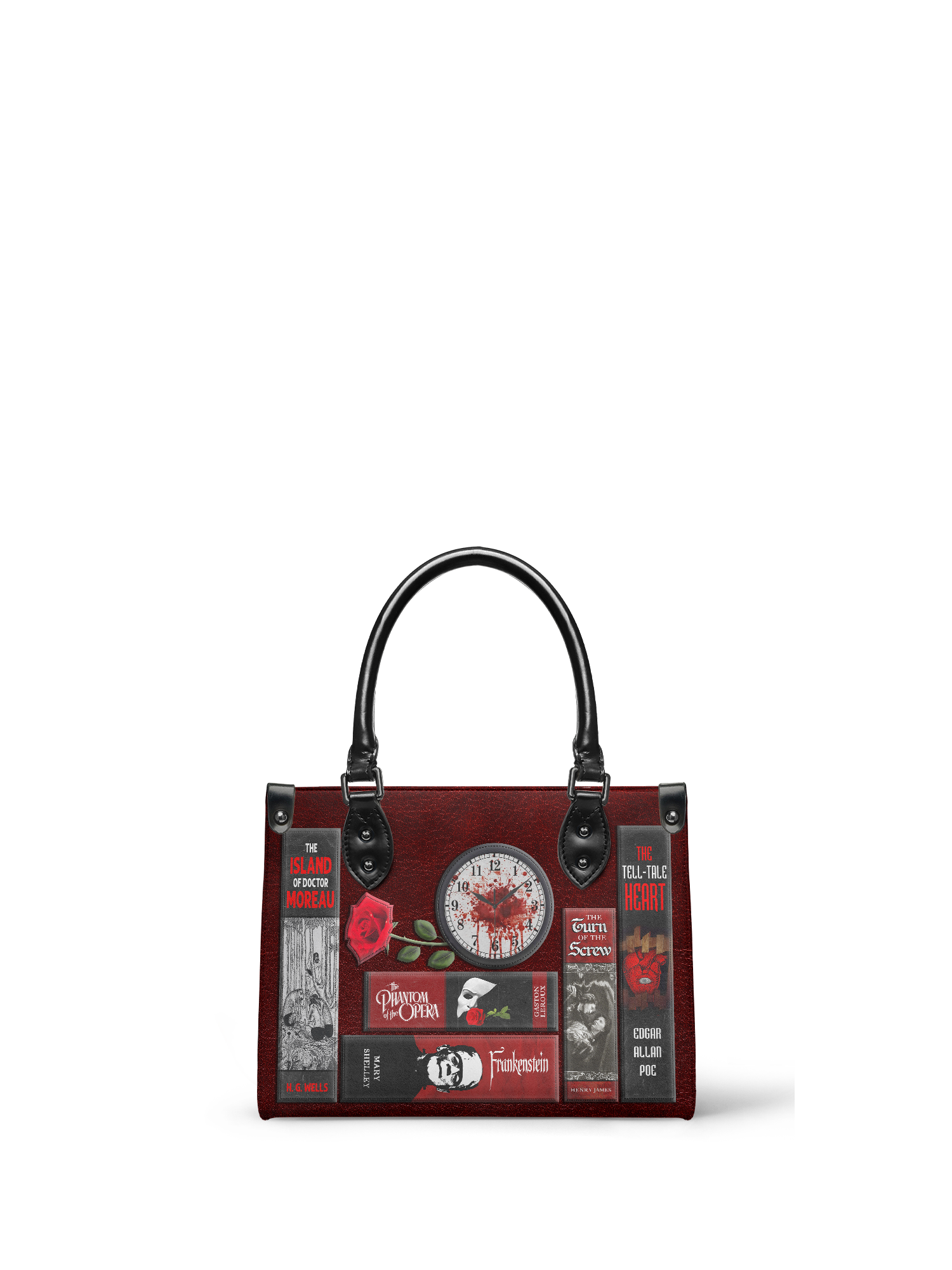 "The Crimson Codex" - Black Interior - Small Leather Handbag - NEW WORKSHOP SALE