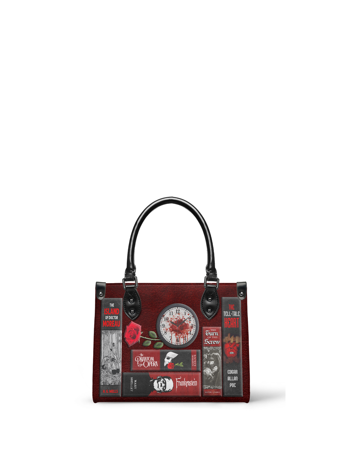 "The Crimson Codex" - Black Interior - Small Leather Handbag - FALL CLEARANCE DEAL