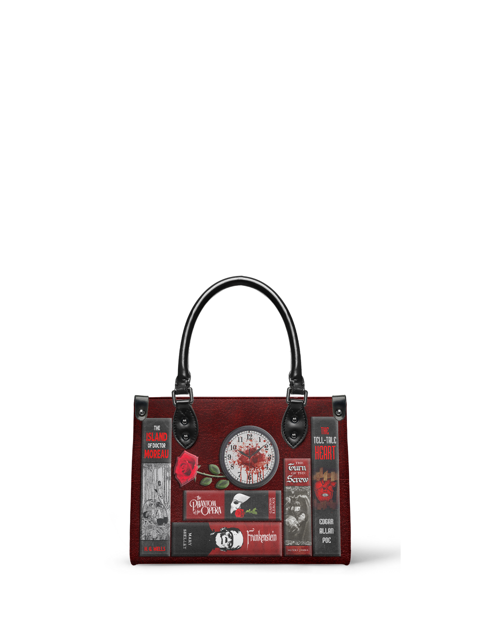 "The Crimson Codex" - Black Interior - Small Leather Handbag - NEW WORKSHOP SALE