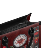"The Crimson Codex" - Black Interior - Leather Handbag Matching Set - CLEAROUT