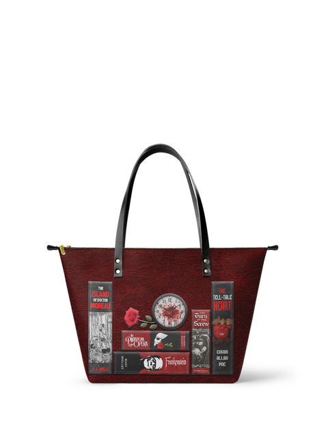 "The Crimson Codex" Leather Tote Bag