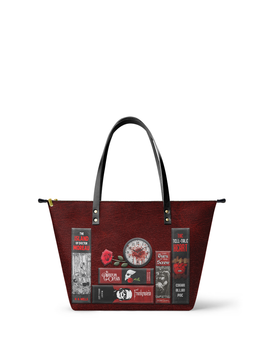 "The Crimson Codex" Leather Tote Bag