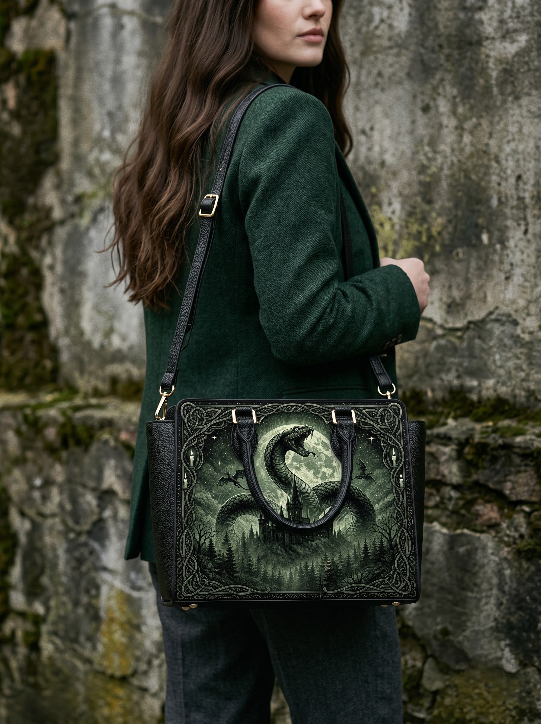 “The Cunning Serpent” Vesper Leather Handbag