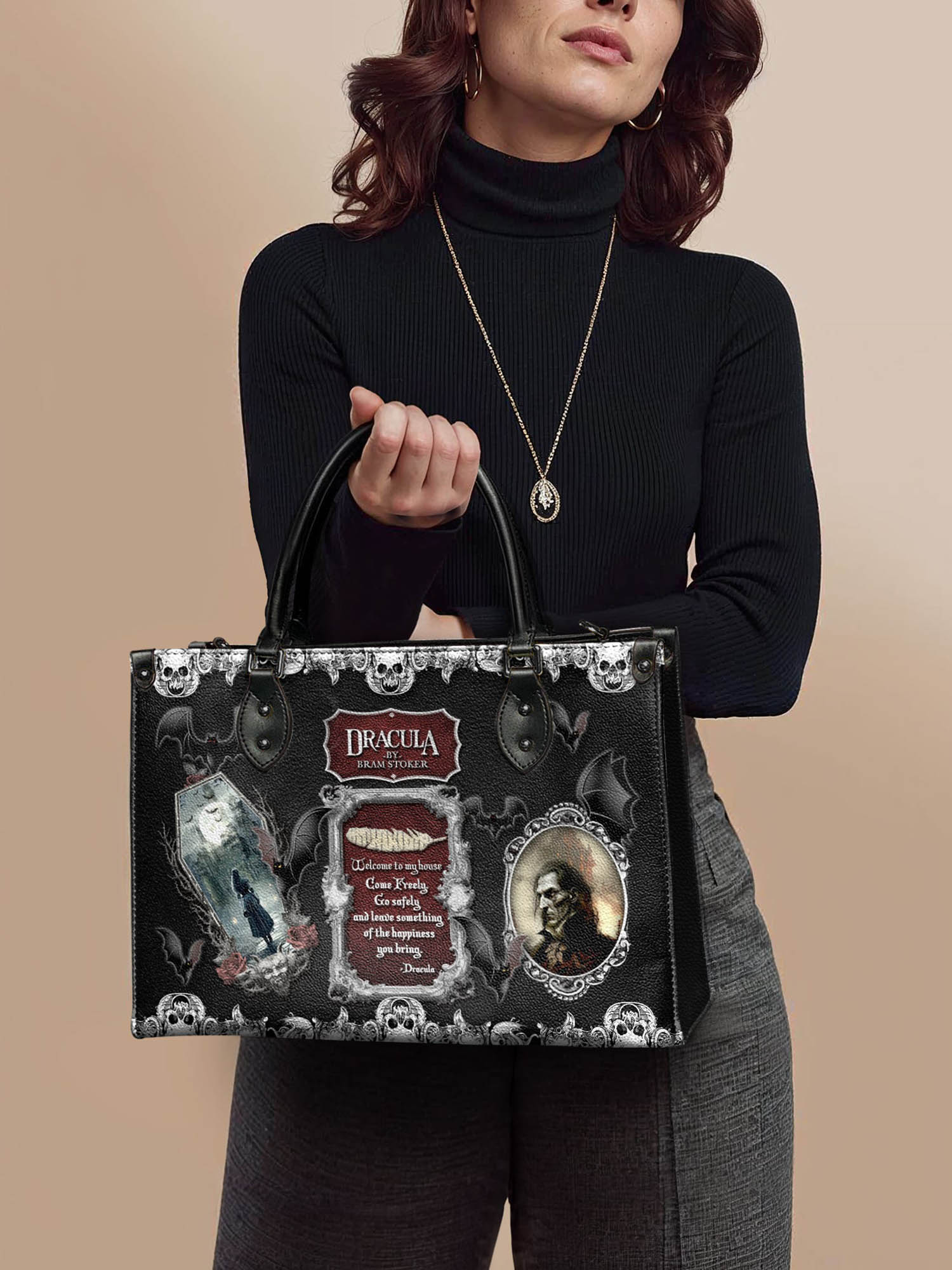 "The Dracula" - Red Interior - Leather Handbag