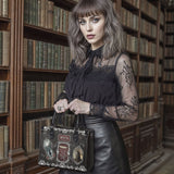 "The Dracula" - Black Interior - Small Leather Handbag Matching Set - CLEAROUT