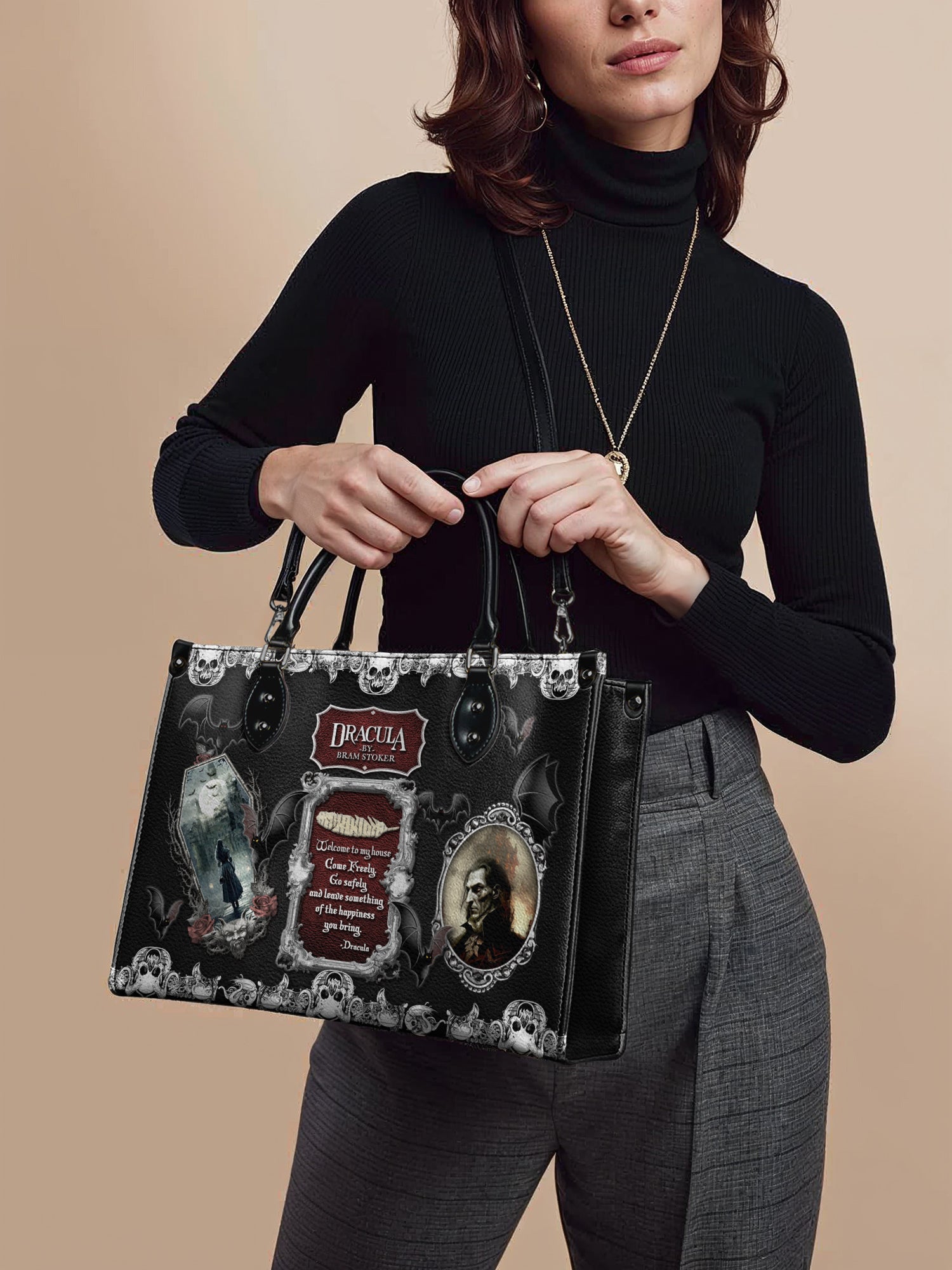 "The Dracula" - Red Interior - Leather Handbag