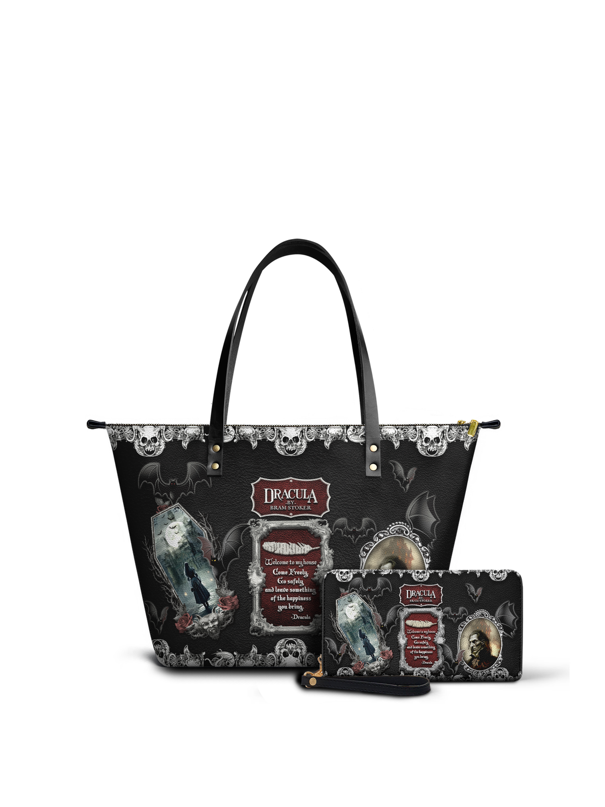 "The Dracula" Leather Tote Bag Matching Set - EVERMORE DEAL